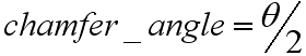 Chamfer Angle Angle for Adjacent Surfaces of a Pyramid